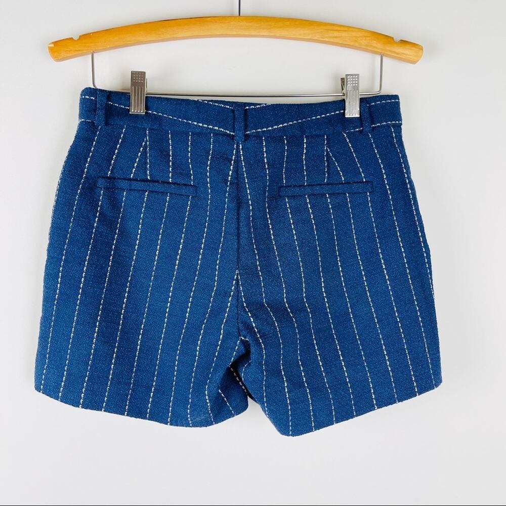 Banana Republic navy blue white preppy textured striped nautical shorts 2 - Picture 3 of 5